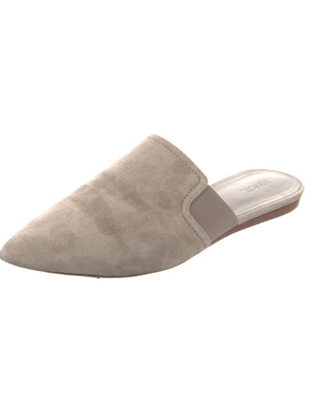 Vince Taupe Suede Pointed Slip-On Mule - Picture 2 of 5